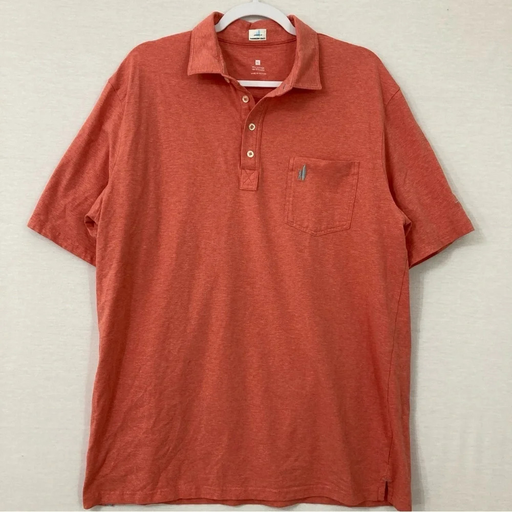Johnnie-O Hangin' Out Orange Stretch‎ Short Sleeve Polo Shirt XL